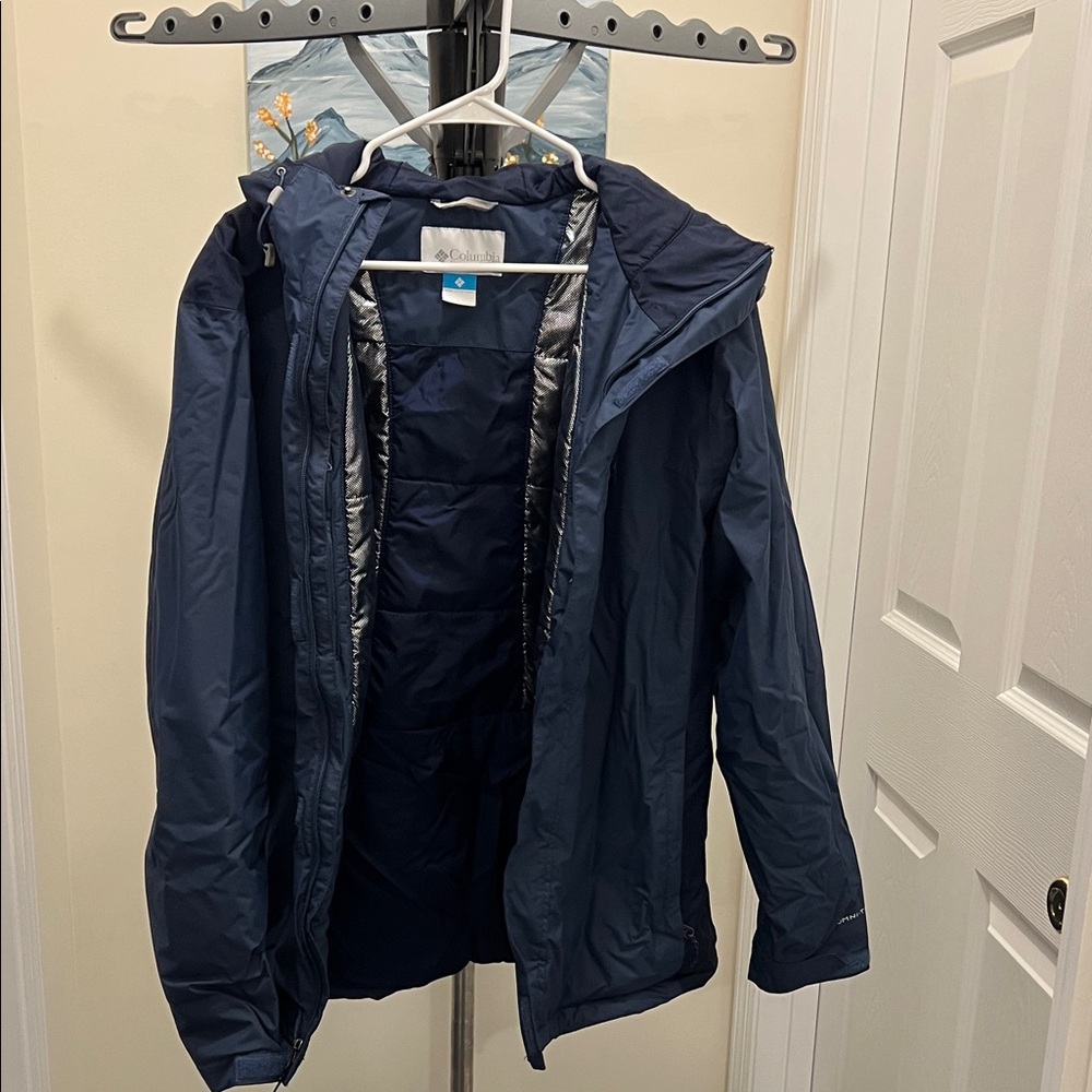 Columbia Dark Blue Insulated Hooded Coat